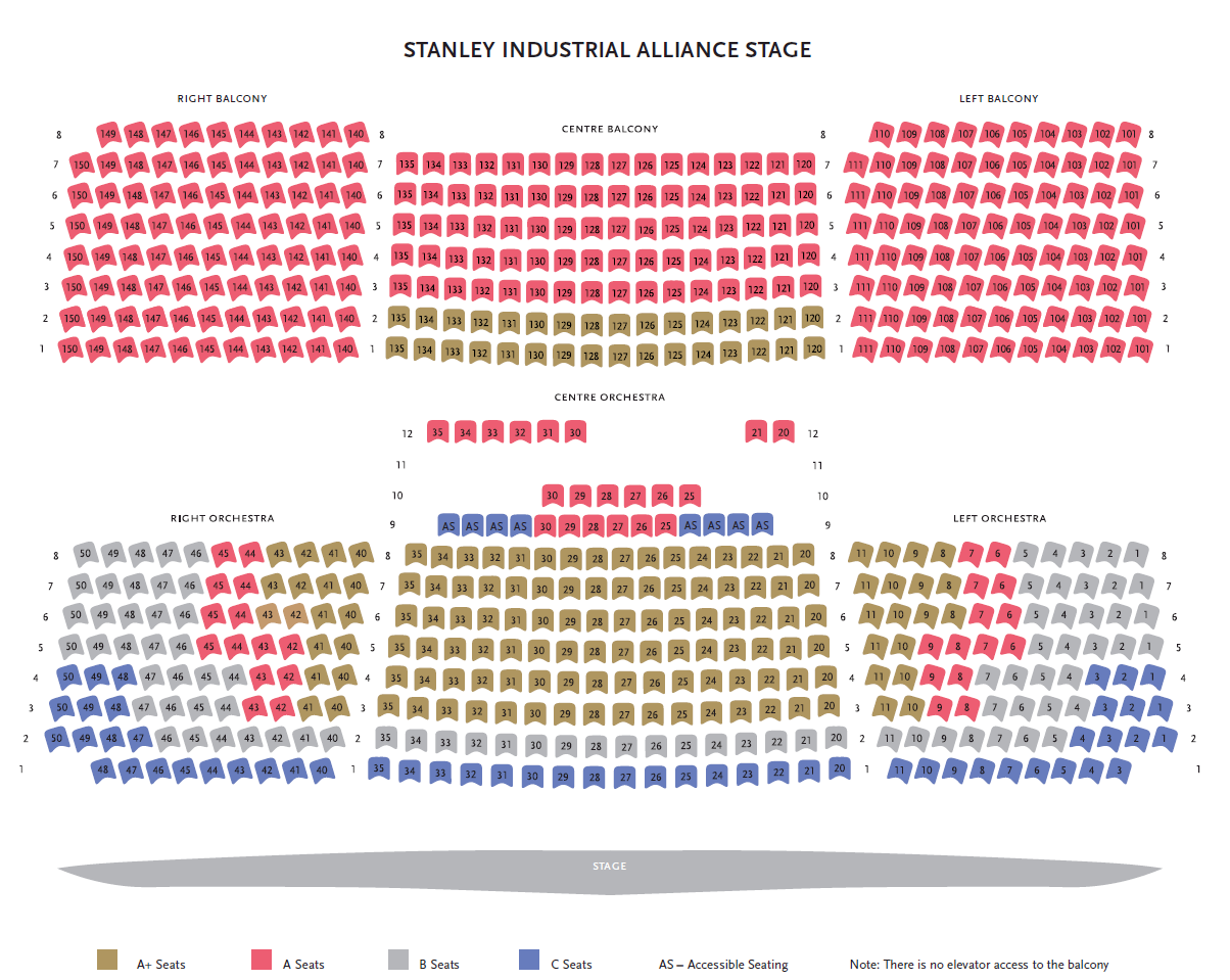 Stanley Industrial Alliance Stage Seating Chart